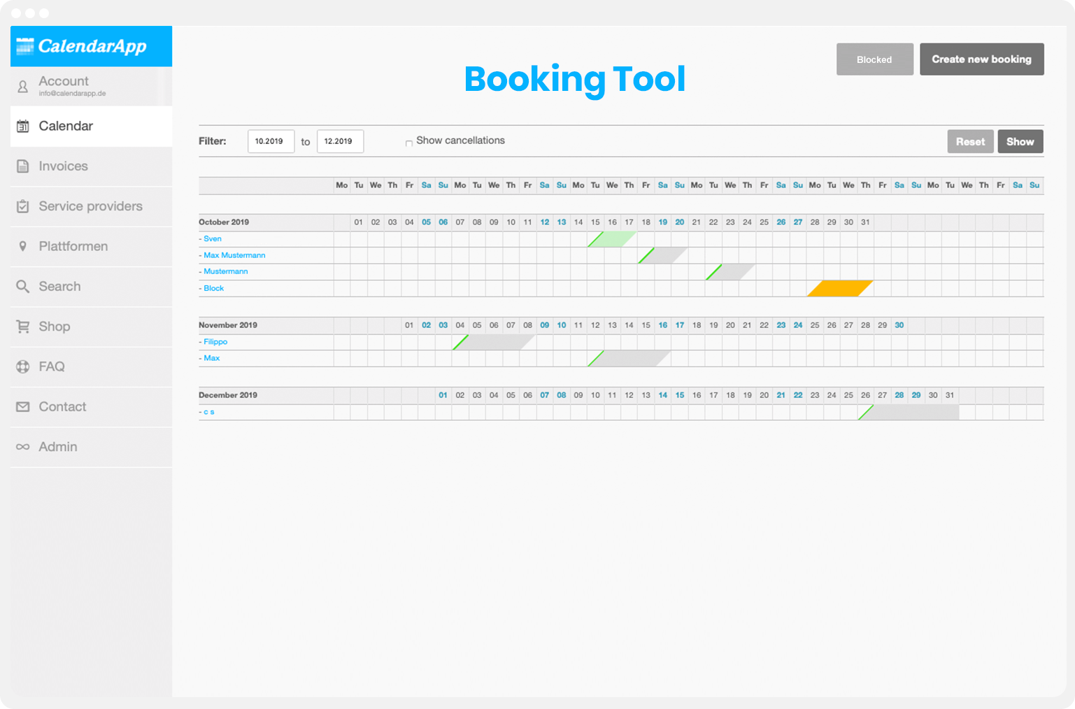 CalendarApp Booking Tool 