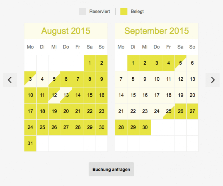 Tolles Belegungskalender erstellt vom User