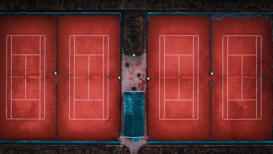 Tennis Sportplatz Ansicht von oben 